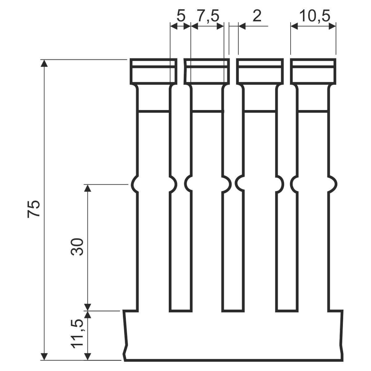 Кабельний канал перфорований DIN 50х75мм; довжина 2м.ш.ребра-7,5мм;між ...