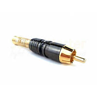 Роз"єм Proel MRCA90BK RCA male plug cable 7mm, gold (black logo)