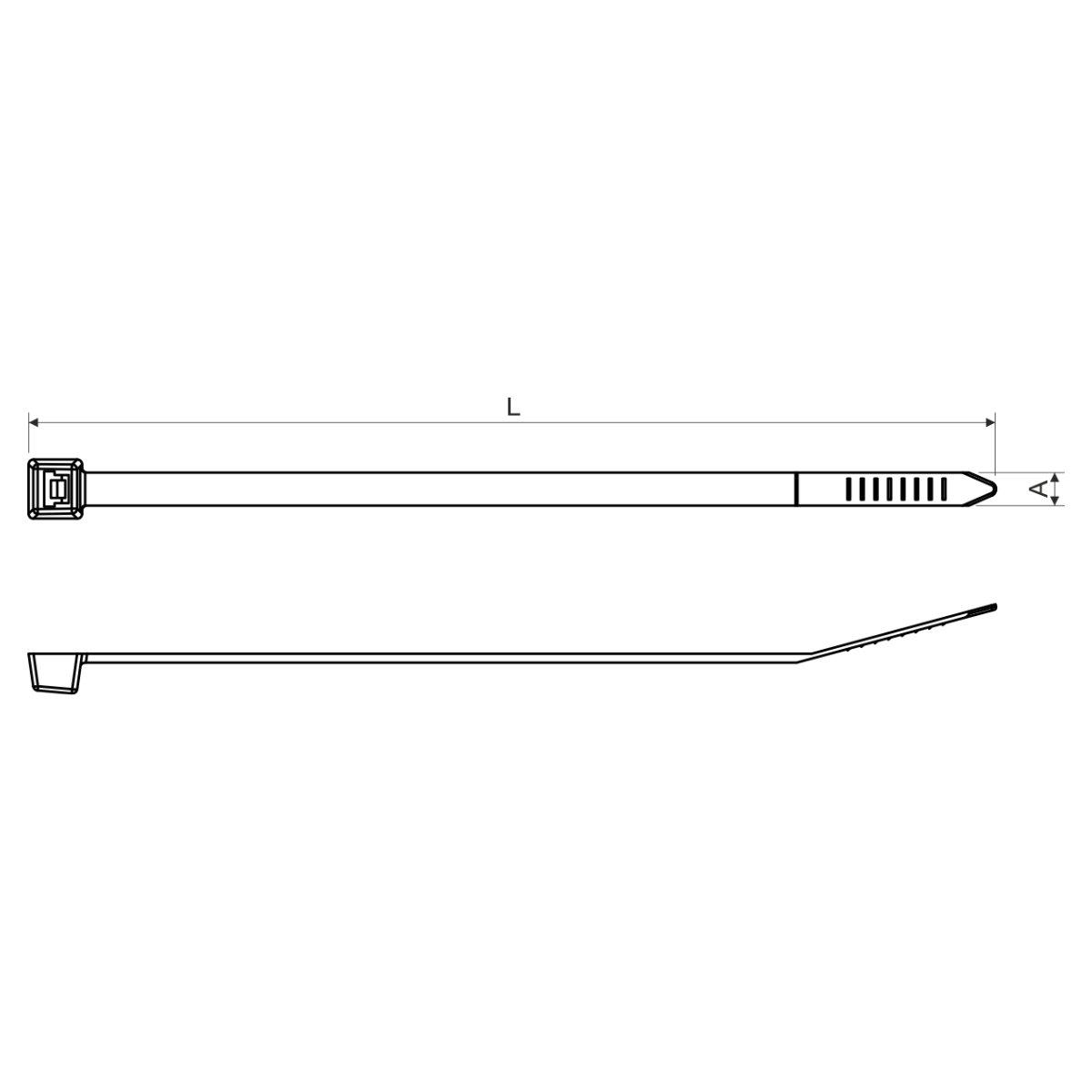 Стяжна стрічка; Ø45мм; РА; біла; довжина 190мм