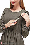 Сукня для вагітних та годування KRIS DR-39.042 хакі меланж, фото 3