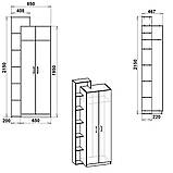 Шафа-9 Компаніт для спальні дводверний з відкритими поличками, лдсп, фото 3