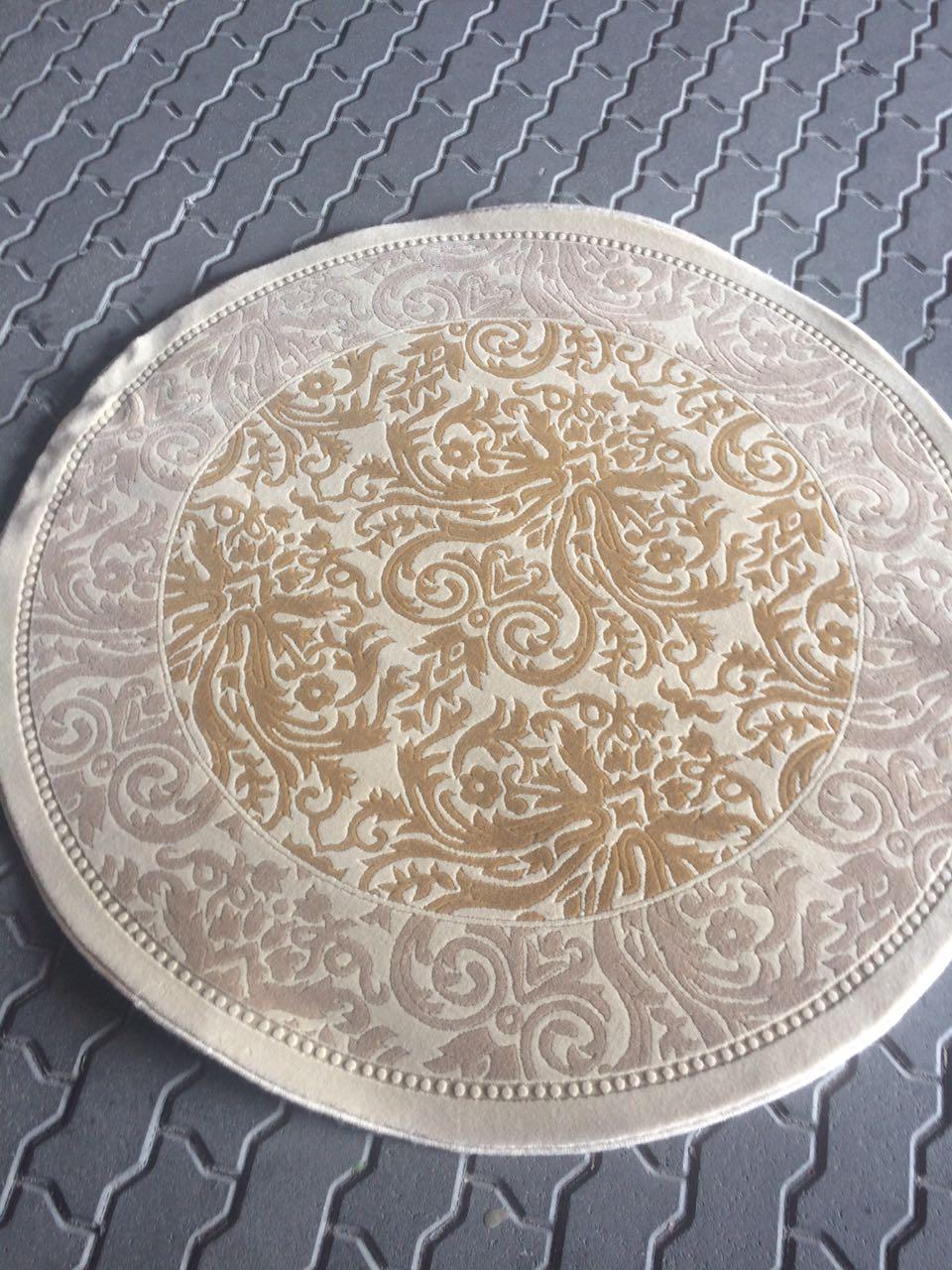 АКРИЛОВИЙ КИЛИМ КРУГЛОЇ ФОРМИ VERANDA 900 КРЕМОВИЙ, фото 1