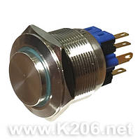 HQ25S/H11-24V-R Кнопка антивандальная 25мм; металл.; влагозащищенная; красная подсветка; без фикс.; 5A/250VAC