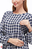 Сукня для вагітних та годування LORAINE DR-39.051 (клітка синій з сірим), фото 3