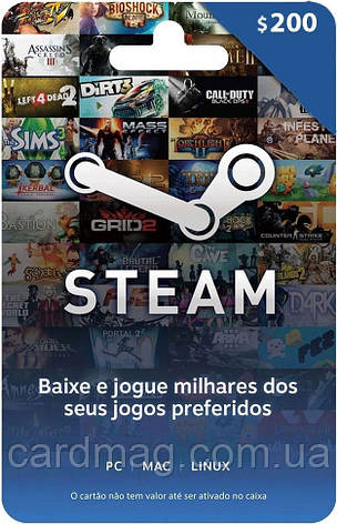 Вигідна Подарункова карта Steam Gift Card на суму 200 usd, (Всі регіони), фото 1