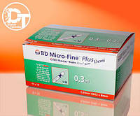 Шприцы инсулиновые BD Микро Файн Плюс U-100 0,3 мл Деми ( Micro Fine Plus U-100 0,3 ml Demi) - 100 шт.