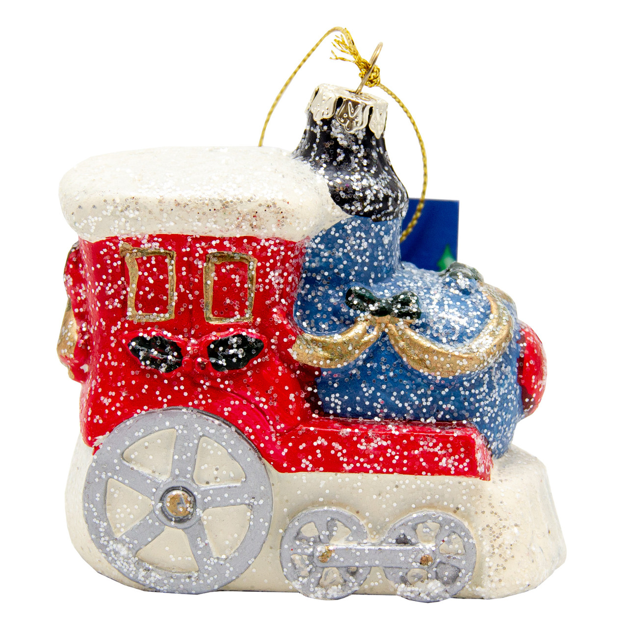 Новорічна ялинкова іграшка - фігурка Паровозик, 9 см, різнокольоровий, пластик (190071), фото 1