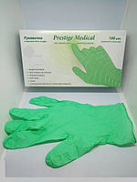 Первчатки нітрилові зелені "Престиж Медикав" M