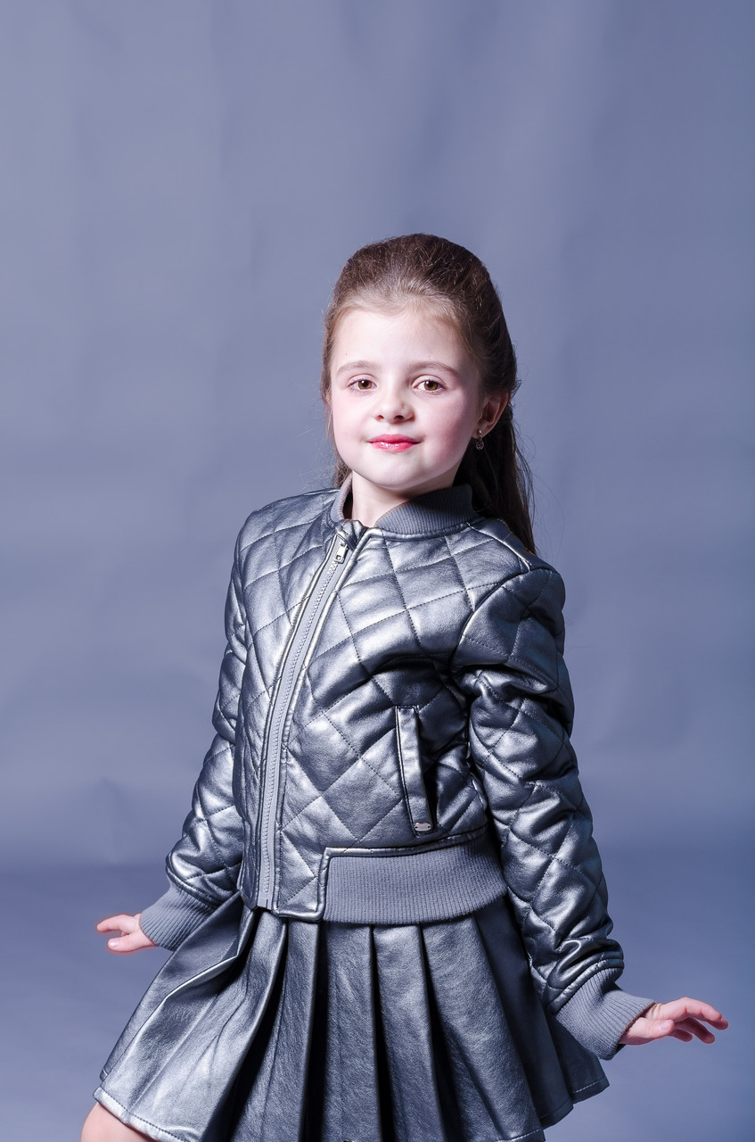 Стильна дитяча куртка для дівчинки TIFFOSI Португалія 10019602 Сірий 128 см  ⁇  Верхній одяг для дівчаток