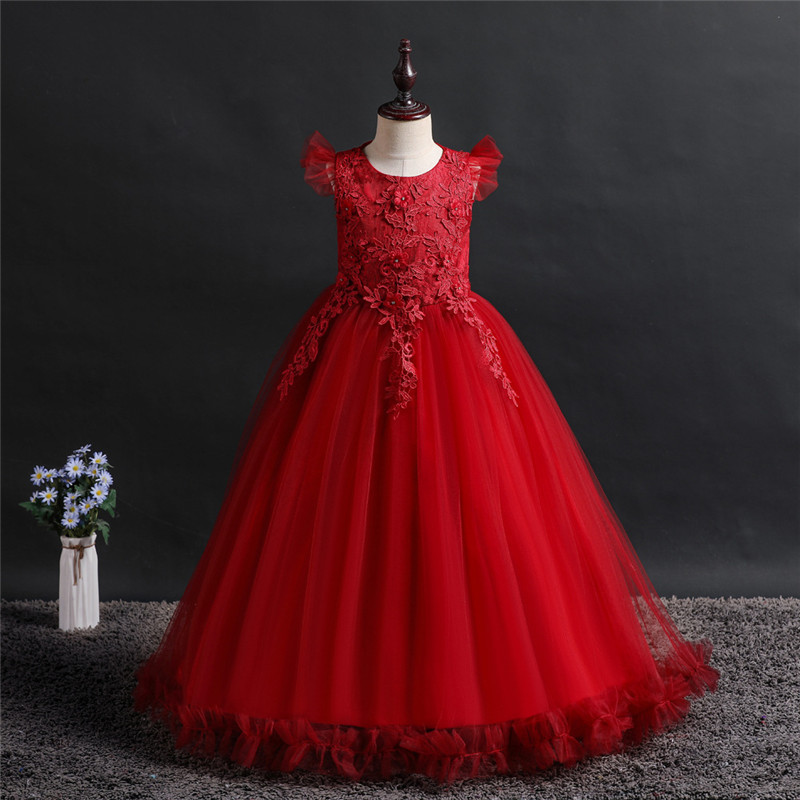 Ошатне червоне бальна сукня з крильцями і мереживами в підлогу. Elegant red dress with wings and lace2021