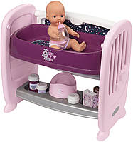 Кровать Smoby Baby Nurse Прованс с полкой и съемным столиком, с аксессуарами (220353)