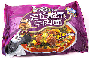 Локшина швидкого приготування Instant Noodle Яловичина з ароматною квашеною капустою 100г Kang Shifu 康師, фото 2