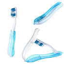 Зубна щітка дорожня складана для походів та туризму синя, фото 6