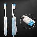 Зубна щітка дорожня складана для походів та туризму синя, фото 3