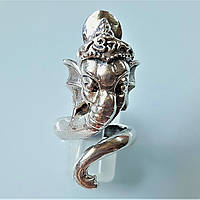 Кольцо Ганеша серебряное талисман перстень Слон амулет унисекс