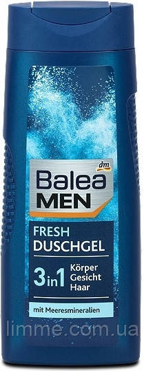 Гель - шампунь Balea Men Fresh Duschgel 3в1 300 ml
