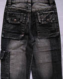 Джинсові брюки для хлопчиків 100,110,120,130,140 зростання Накладні кишені, фото 4