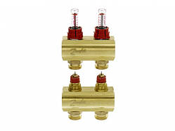 Колектор для теплої підлоги 2+2 з витратами FHF-2F Danfoss