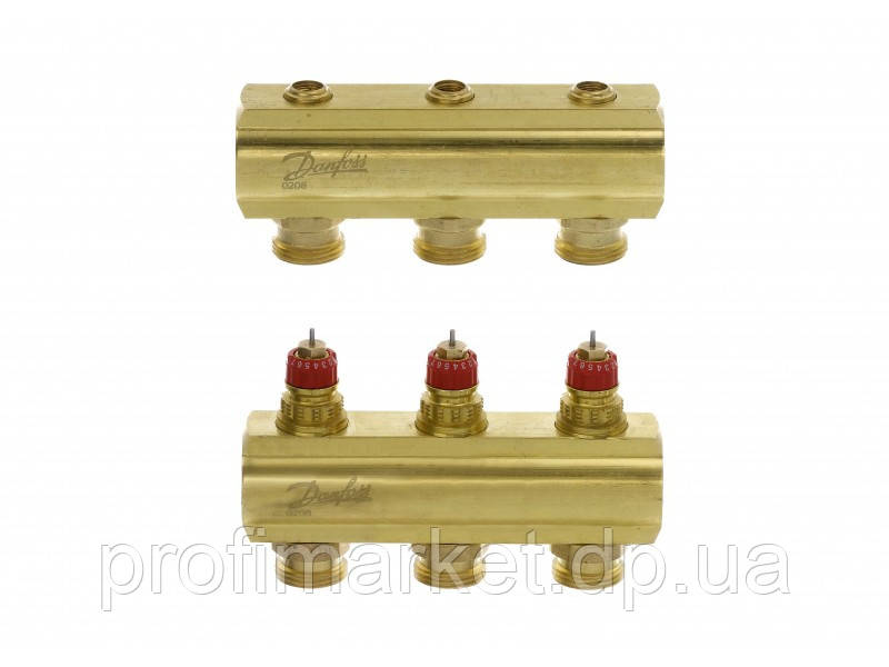 Колектор для теплої підлоги 3+3 без витратиомірів FHF-3 Danfoss