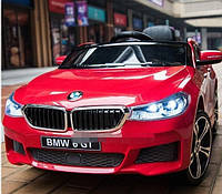 Детский электромобиль БМВ BMW 6 GT красный (белый, черный). JJ2164EBLR-3. Колеса EVA,кожаное сиденье. Лицензия