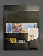 Шкіряна папка для документів А4 на магнітах (графіт), фото 2