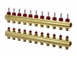 Колектор для теплої підлоги 11+11 з витратами FHF-11F Danfoss