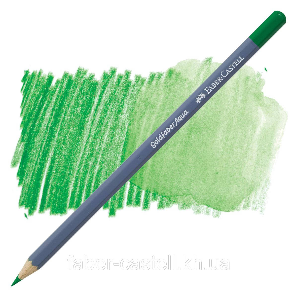 Олівець акварельний Faber-Castell Goldfaber Aqua колір насичений зелений No 266 (Permanent Green), 114696