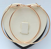 Класичні сережки-кільця рожева позолота 18 к. діаметр 50 мм.