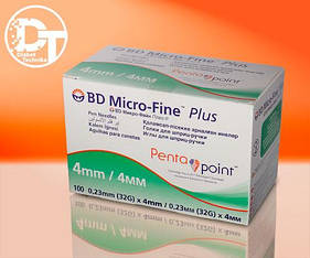 Голки для шприц-ручок BD Мікро Файн Плюс (BD Micro Fine Plus) 4 мм. - 100 шт.