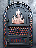 Дверцята для печі та барбекю 545*325 мм, дверцята пічні чавунні фарбовані