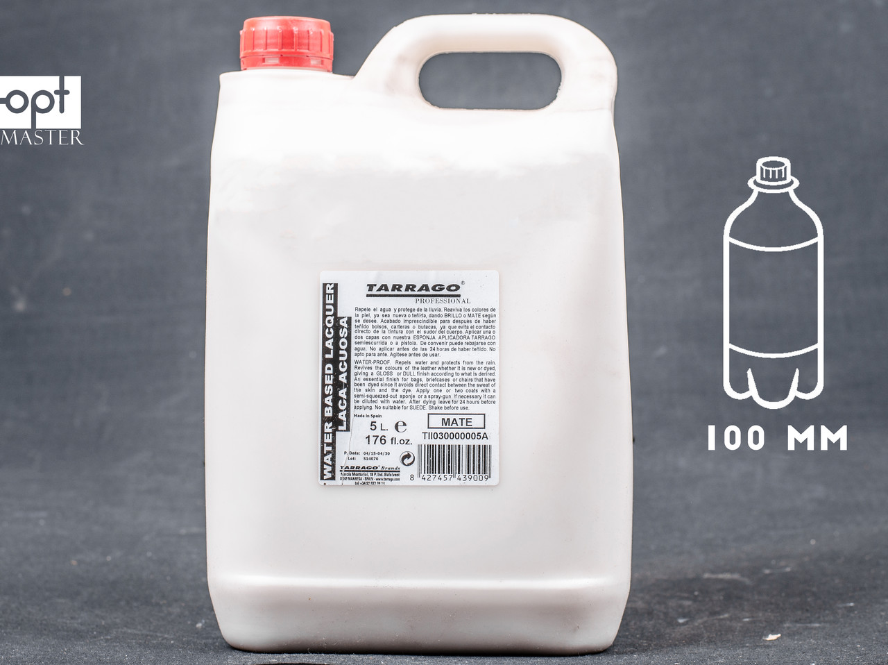 Глянцеве захисне покриття для гладких шкір Tarrago Water Based Lacquero Gloss, 100 мл TII08