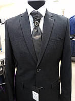 Мужской костюм Львовской фабрики West-fashion модель А-103 однотонного темно-серого цвета