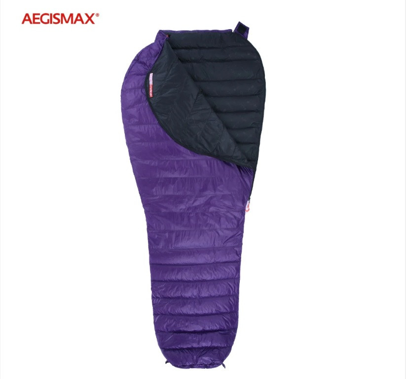 Пуховий спальний мішок Aegismax NANO +10°C +5°C Regular 180 см Violet