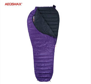 Пуховий спальний мішок Aegismax NANO +10°C +5°C  Regular 180 см Violet