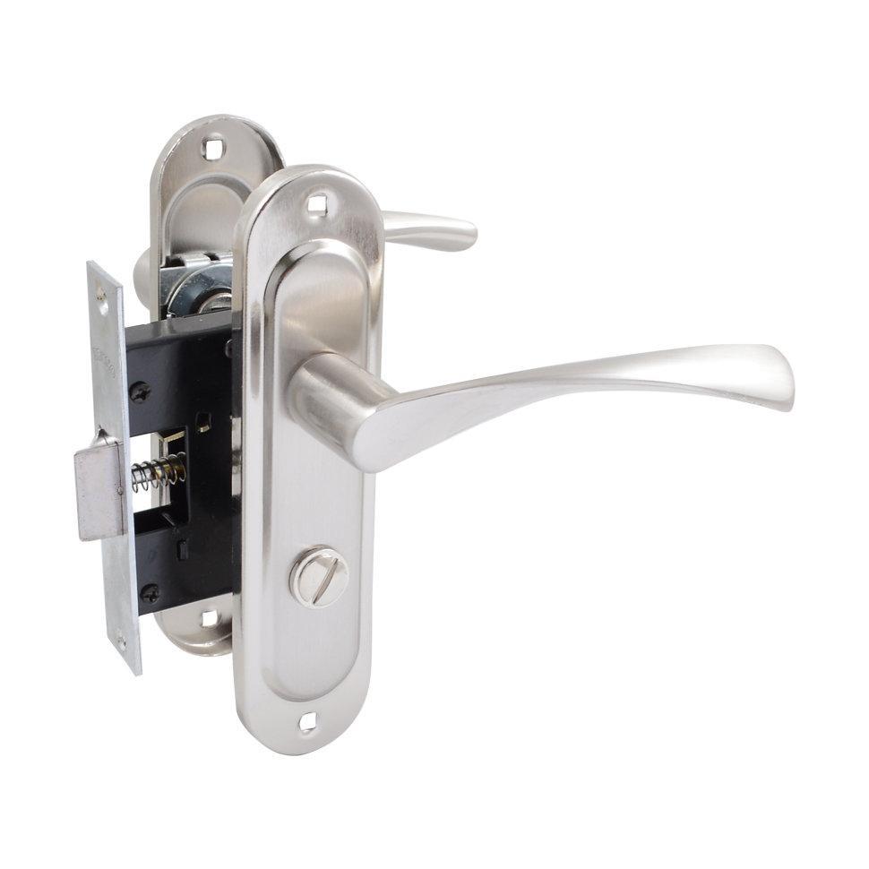 Ручка на планці Bravo WC 50мм нікель/матовий нікель + мех 1250 WC нікель