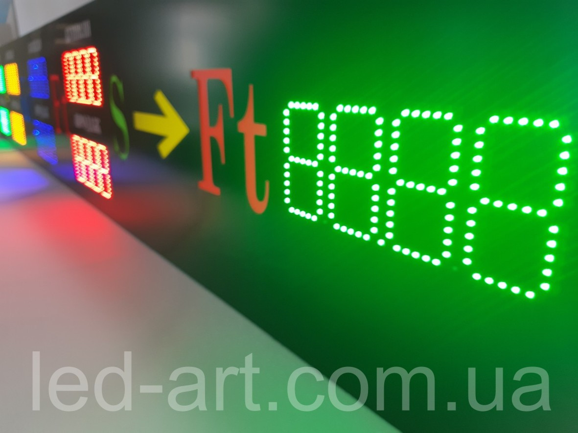 Светодиодное табло обмен валют одностороннее 3900х600 мм LED-ART-3900х600-1 - фото 4 - id-p1017623005
