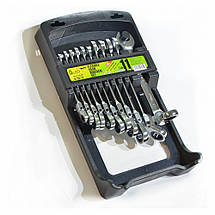 Набір комбінованих рожково-накидних ключів з тріскачкою та карданом 8-19 мм Alloid ПК-2081-11К, фото 3