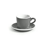 Чашка і блюдце під еспресо Acme Grey (70 мл)