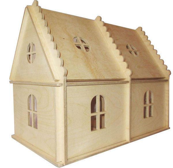 Дерев'яний будиночок HEGA Барбі для розфарбовування ляльковий ігровий, фото 1