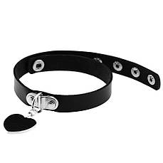 Чокер шкіряний з підвіскою серцем OKZ-004