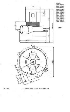 Турбіна (двигун) для пилососів, підлогомиючих машин SBDST13432AD, фото 2
