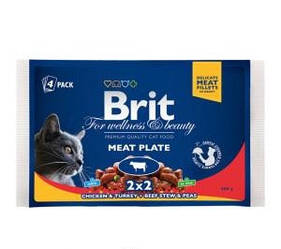 Brit Premium Вологий корм Асорті М'ясна тарілка (пауч)