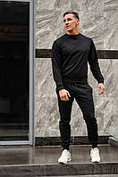 Спортивный костюм мужской весна-лето-осень (черный свитшот + черные штаны)