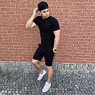 Чорні шорти з лампасами та чорна футболка/ Літні комплекти для чоловіків