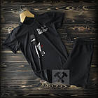 Cпортивні Чоловічі чорні шорти та футболка Сімпсон з принтом The Godfather/ Літні комплекти