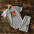 Cпортивні чоловічі сірі шорти та футболка Dota (Дота)/ Літні комплекти для чоловіків