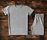 Чоловічі сірі футболки та чоловічі сірі шорти/ Літні комплекти для чоловіків