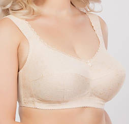 Бюстгальтер великих розмірів на великі груди, без кісточок, бежевий