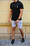 Чоловічий літній комплект шорти та футболка поло Adidas (Адідас), фото 8
