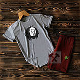 Cпортивні чоловічі шорти та футболка Bob Marley (Боб Марлі)/ Літні комплекти для чоловіків, фото 8